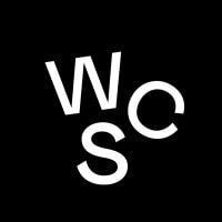 Logo with the white letters W, S, and C arranged diagonally on a black background.